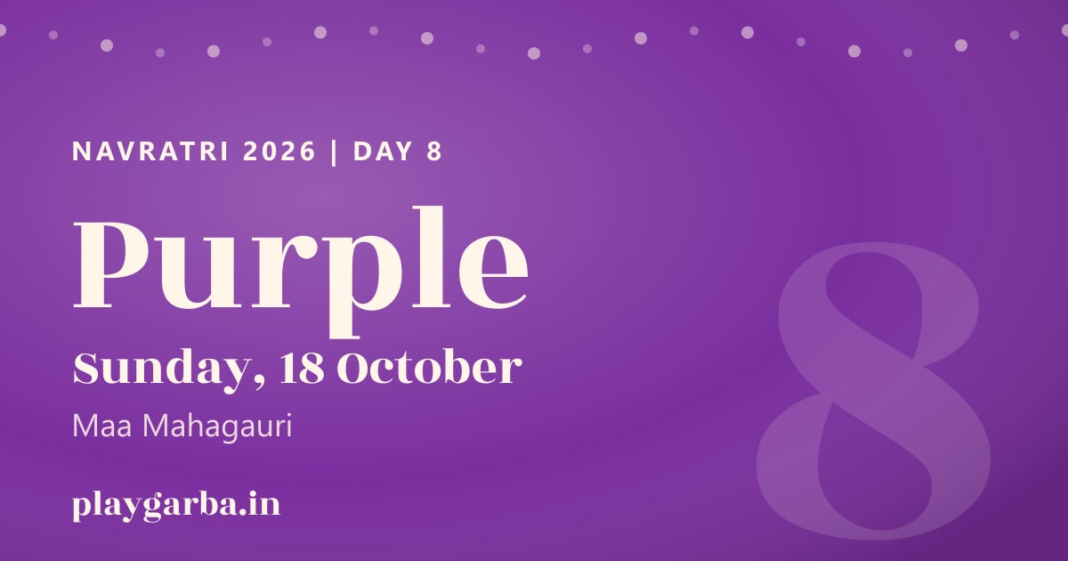 Navratri 2026 day 8 colour purple, Sunday, 18 October, Maa Mahagauri