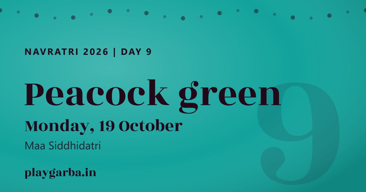 Navratri 2026 day 9 colour peacock green, Monday, 19 October, Maa Siddhidatri